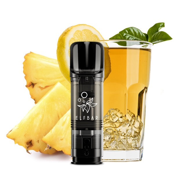 Elfa Pod Pineapple Lemon Qi 20mg – 2er-Pack von Elfbar, fruchtige Ananas-Zitrone-Kombination Mit glas und frucht