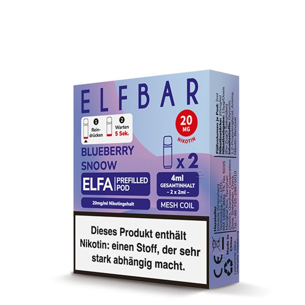 Elfa Pods Blueberry Snow 20mg – Blaubeeren & eisige Frische Verpackung