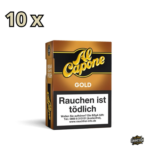 Al Capone Pockets Gold Filter Zigarillos 10x18er – Seitenansicht der Vorratspackung im Pocket-Format