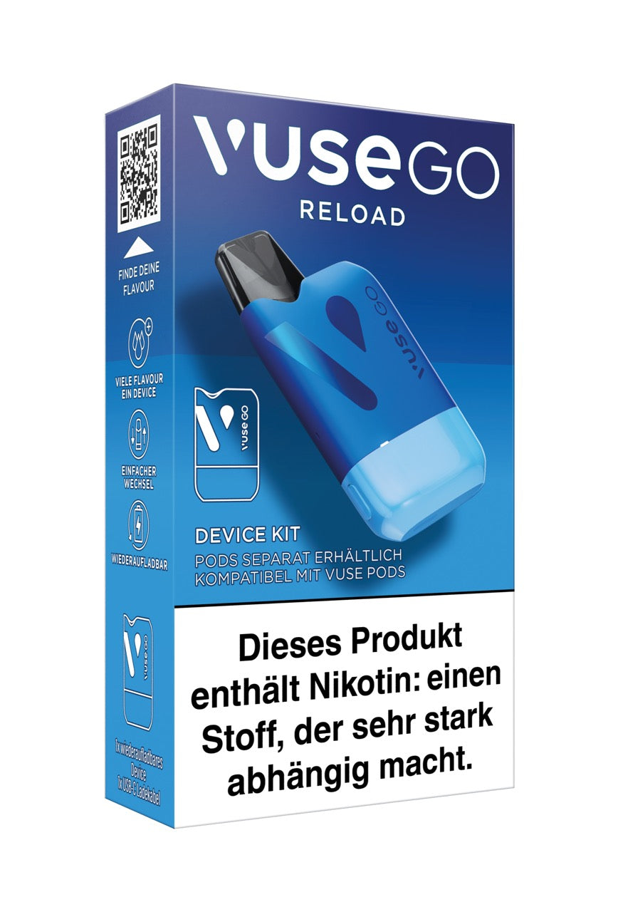 Vuse Go Reload Device Blau Verpackung rechts