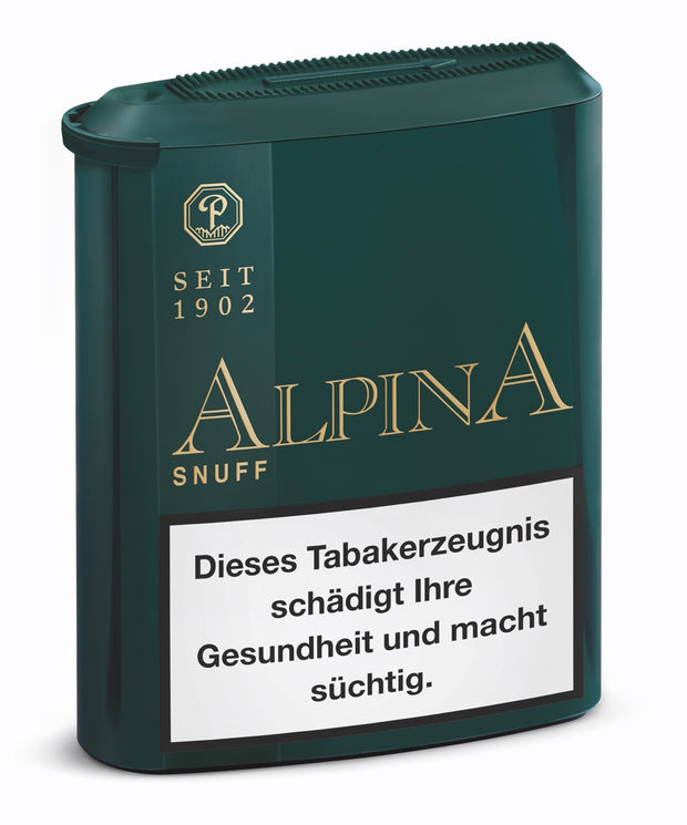 Alpina Snuff Schnupftabak – 10g Box mit fruchtigem Waldbeeraroma und erfrischender Menthol-Note von Pöschl.