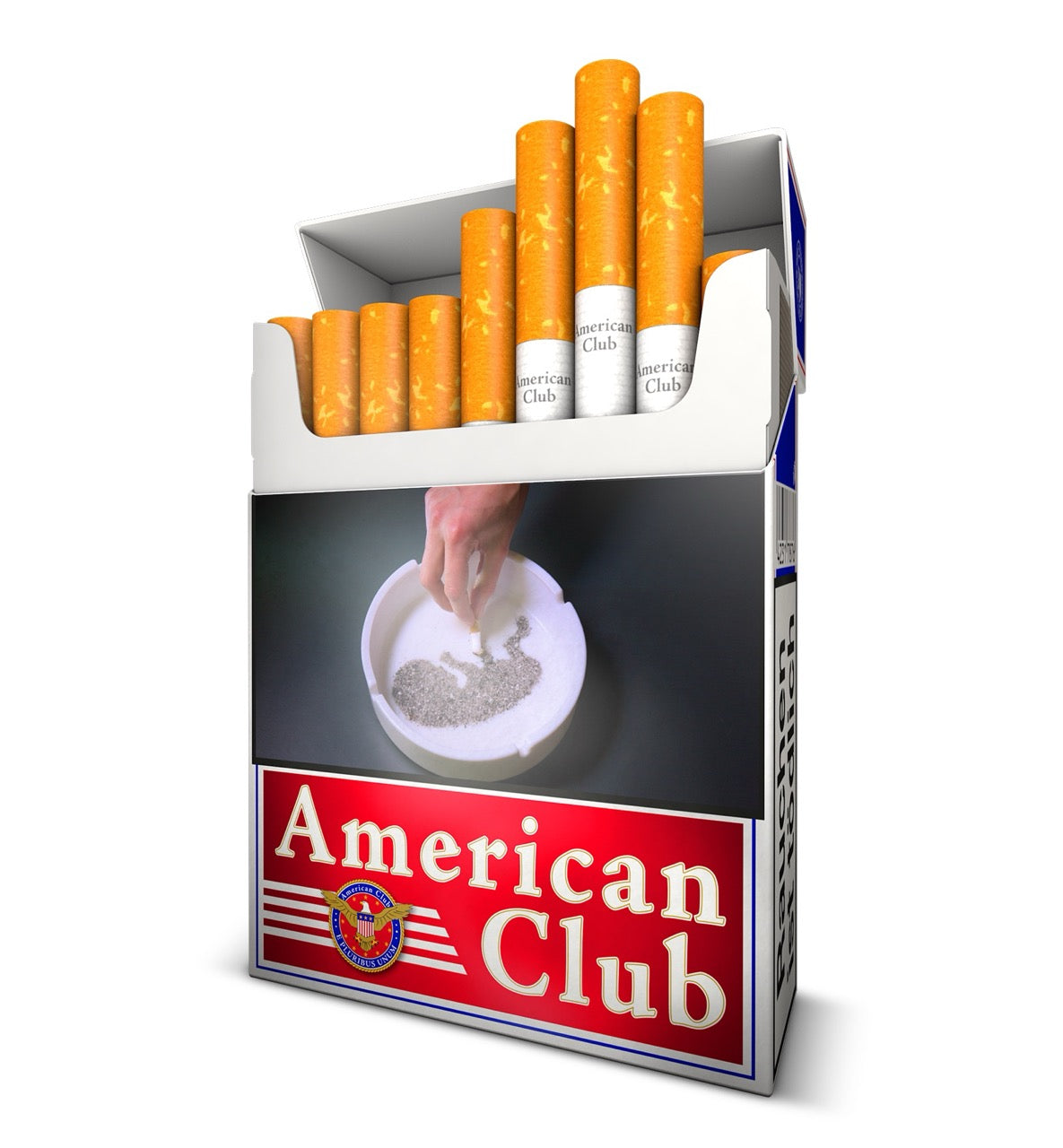American Club Zigaretten geöffnete Schachtel mit sichtbaren Zigaretten