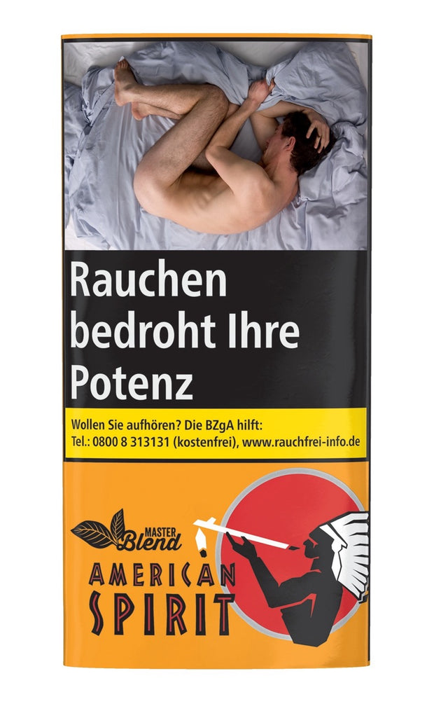 American Spirit Master Blend Gold Drehtabak 30g Pouch – Frontalansicht, nachhaltiger Virginia-Tabak im Fresh-Seal Beutel