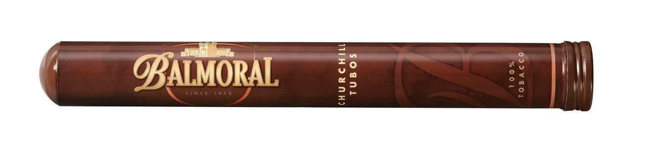 Geschlossene Balmoral Dominican Churchill Tubo, elegante Zigarre im Aluminium-Tubo für maximalen Schutz
