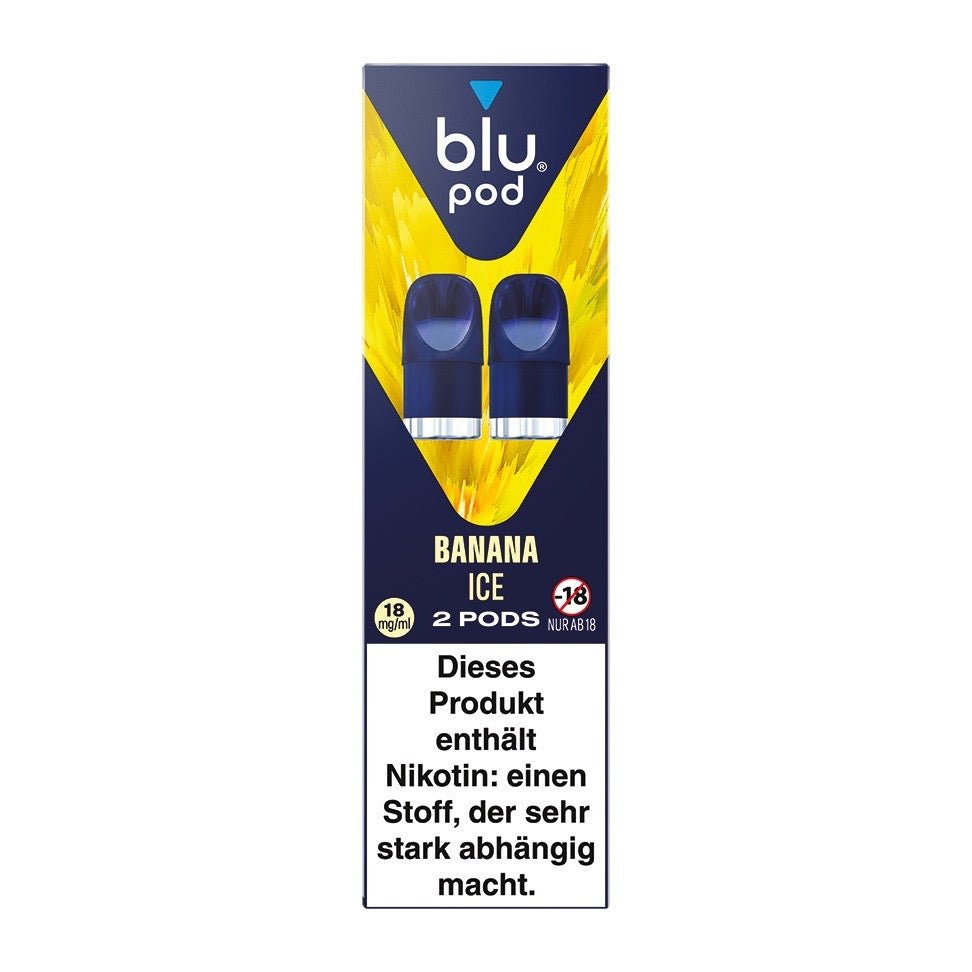 Blu Bar Kit Pod „Banana Ice“ 18 mg – Packung mit 2 vorgefüllten 2-ml Pods für das blu bar Kit