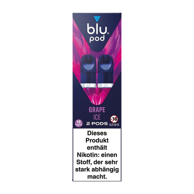 Blu Bar Kit Pod „Grape Ice“ 18 mg – Packung mit 2 vorgefüllten 2-ml Pods für das blu bar Kit