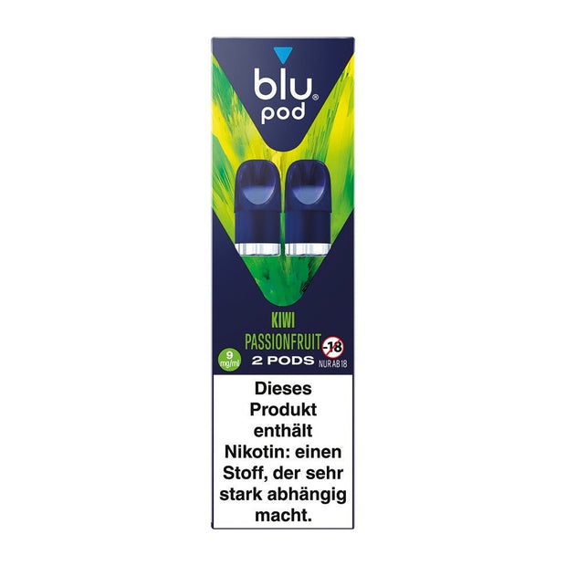 Blu Bar Kit Pod „Kiwi Passionfruit“ 9 mg – Packung mit 2 vorgefüllten 2-ml Pods für das blu bar Kit
