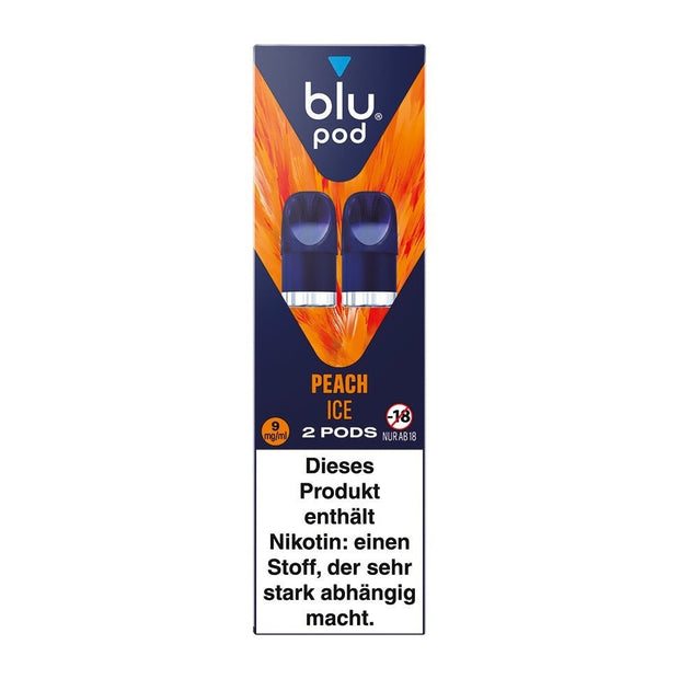 Blu Bar Kit Pod „Peach Ice“ 9 mg – Packung mit 2 vorgefüllten 2-ml Pods für das blu bar Kit