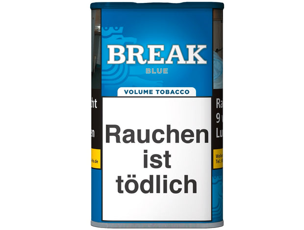 Break Blue Stopftabak 85g Dose, Volumentabak blau, Verpackung frontal fotografiert