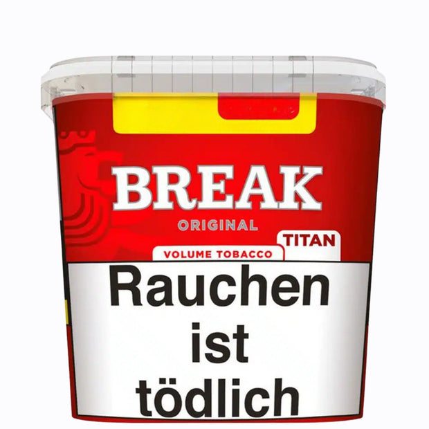 Break Original Red Stopftabak 300g Box, Volumentabak Rot, Verpackung frontal fotografiert