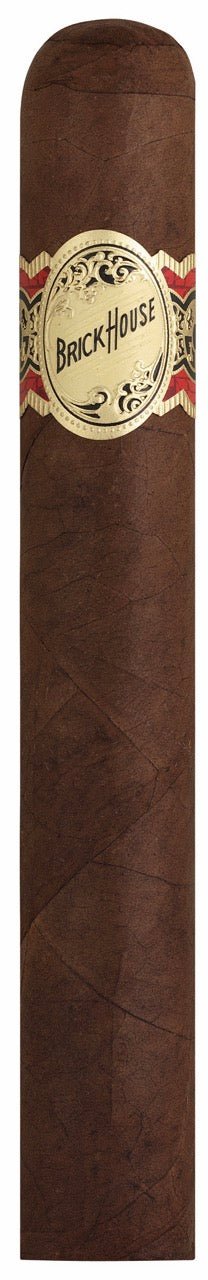 Brick House Mighty Mighty Zigarre – einzeln, handgerollt, Nahaufnahme der Zigarre mit Zigarrenband