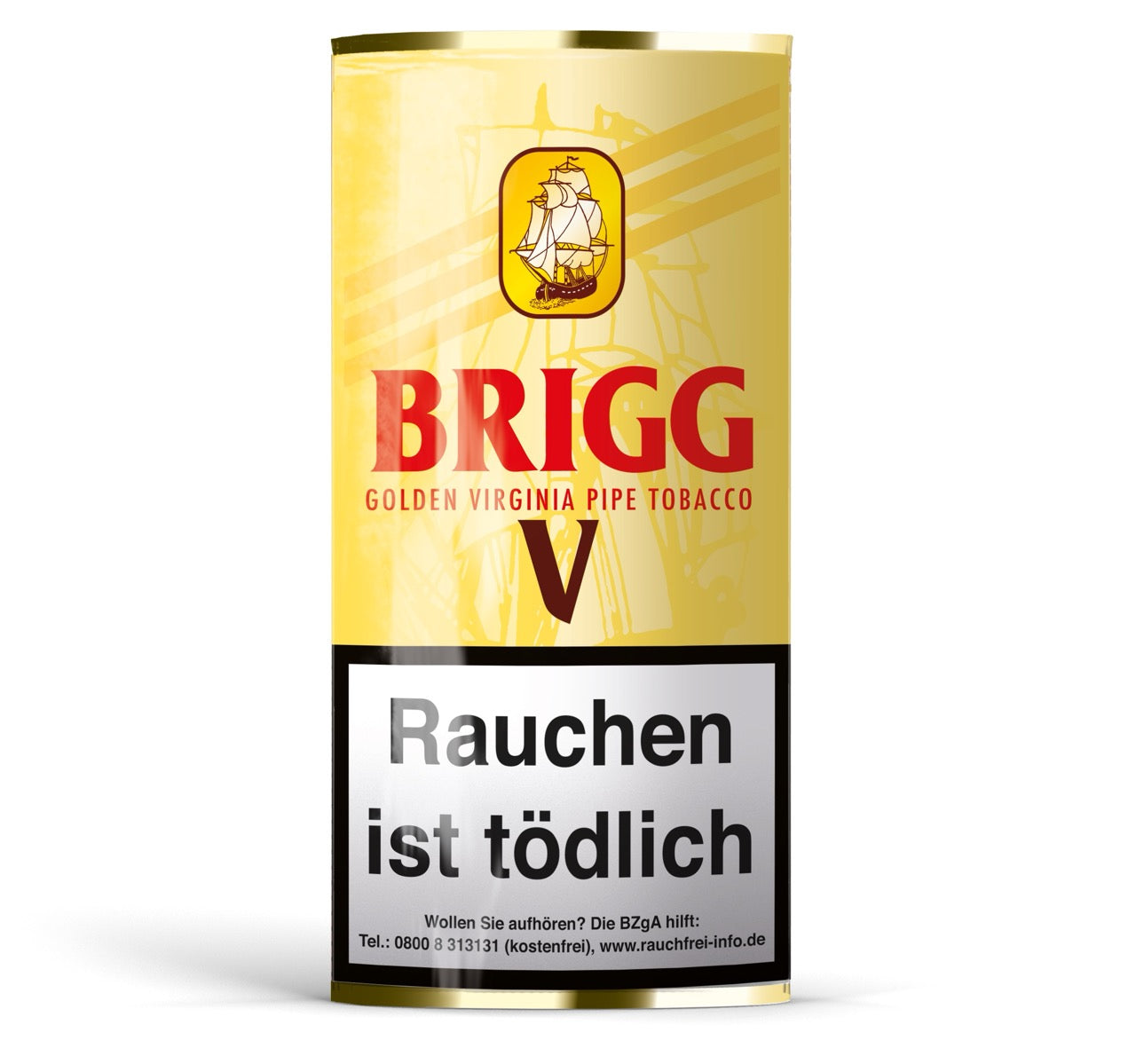 Brigg V Pfeifentabak 40g Pouch – milder Loose Cut mit Vanillearoma, Virginia, Black Cavendish und Burley, süß und harmonisch.