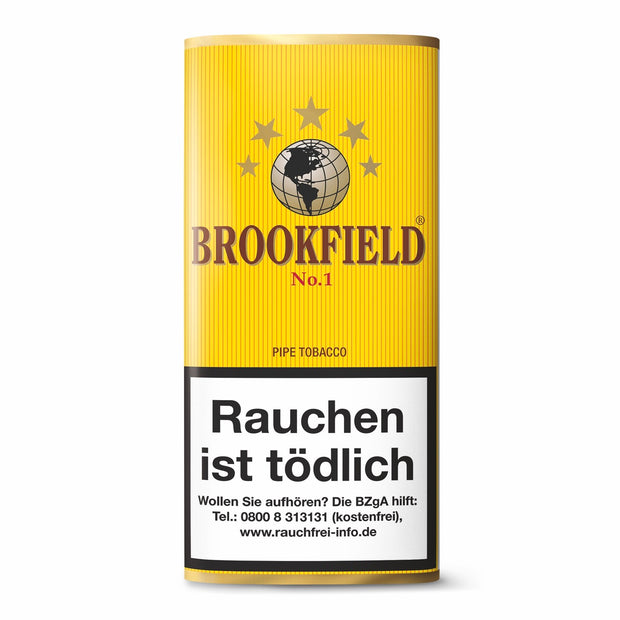 Brookfield No. 1 Aromatic Pfeifentabak 50g Pouch – aromatische Mischung aus Virginia-, Burley- und Javatabak mit dezenter Vanillenote