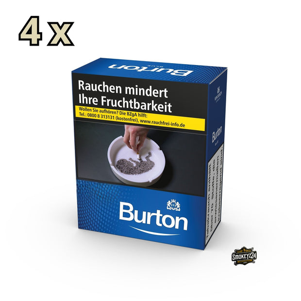 Burton Blue Zigaretten Big Pack – 4x40 King Size Filterzigaretten mit milder American Blend Mischung in praktischer Großpackung