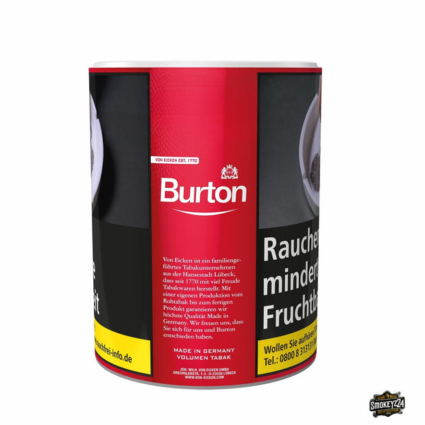 Burton Red Volumen Stopftabak 65g Dose – kräftiger American Blend zum Stopfen