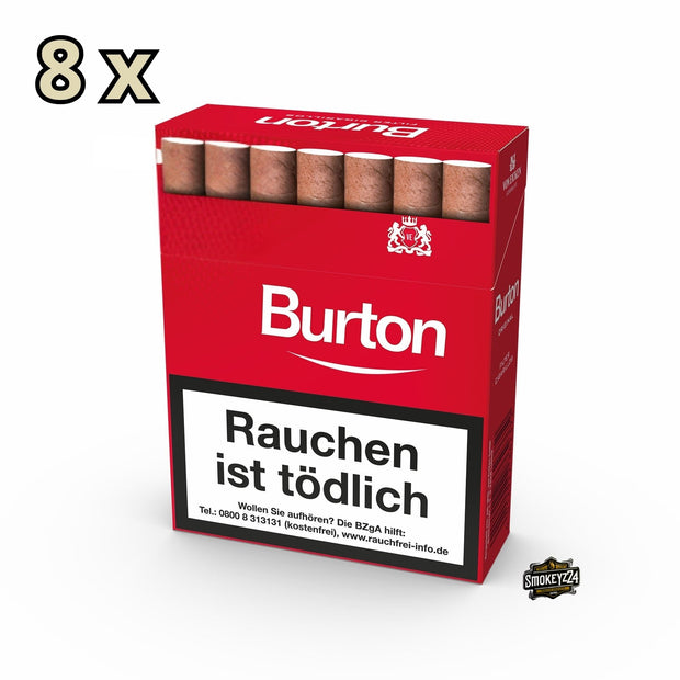 Burton Red Filterzigarillos – Stange mit 8 Packungen à 25 Stück