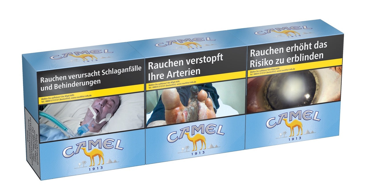 Camel Blue Zigaretten Stange 3x54 – leicht seitlich fotografiert