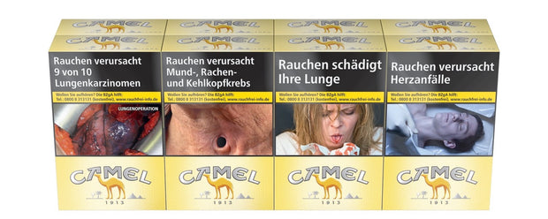 Camel Yellow long Zigaretten 8x30 Stange – Langformat 100er, frontal fotografiert