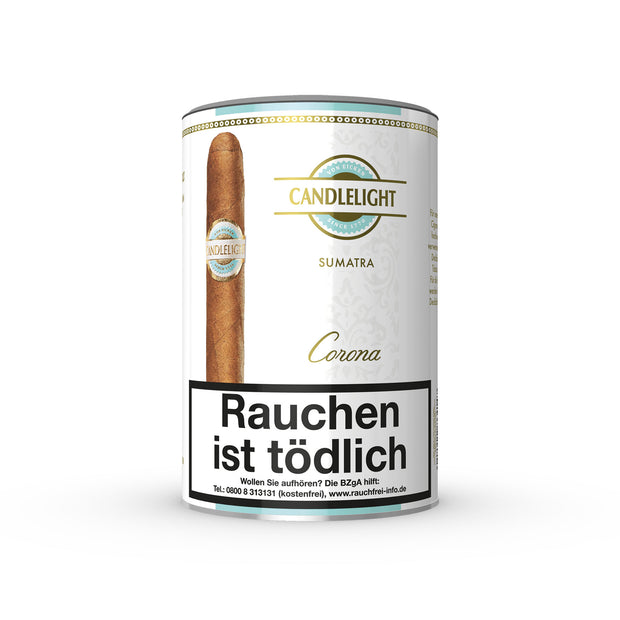 Candlelight Corona Sumatra Zigarren – 25 milde Zigarren in aromageschützter Blechdose mit Sumatra Deckblatt