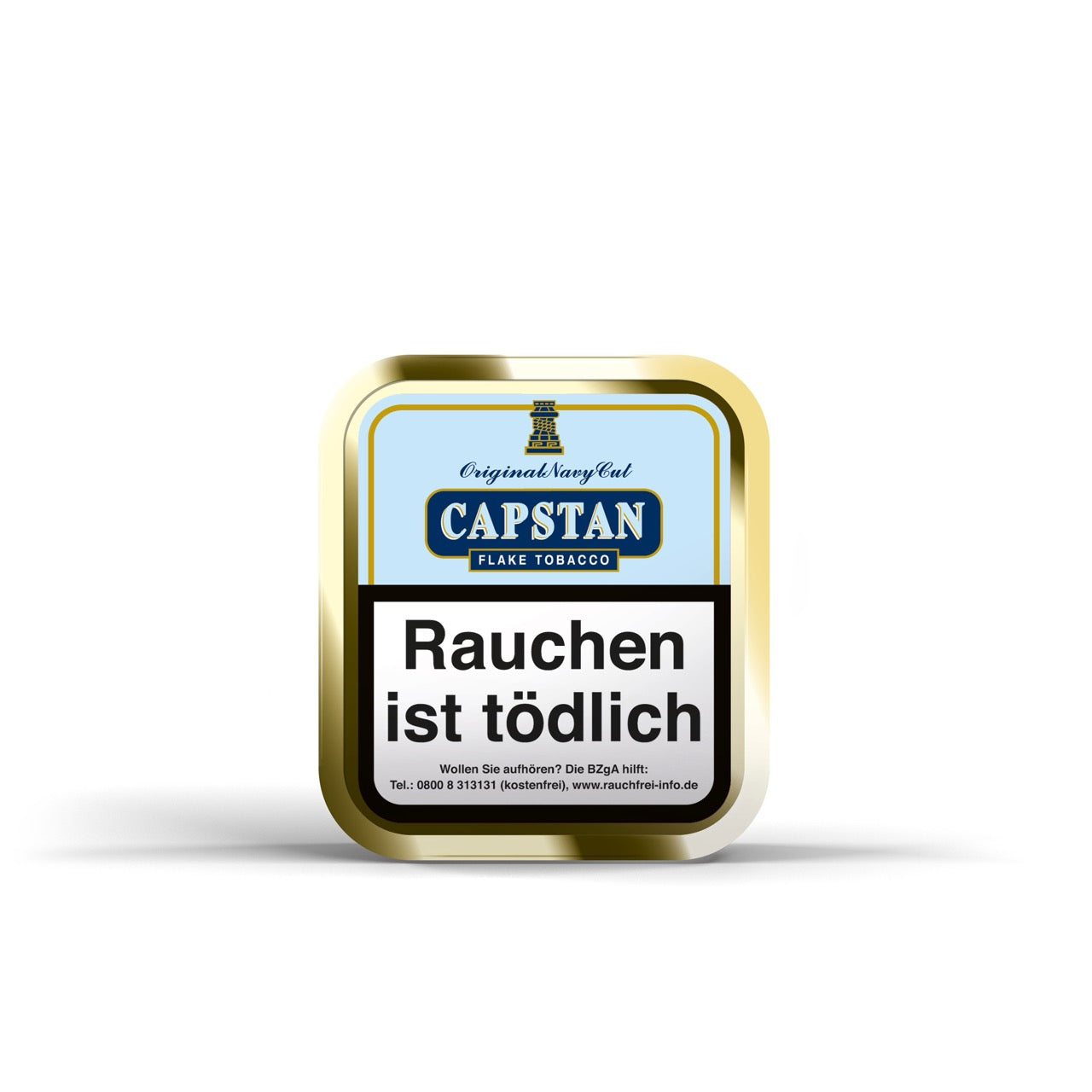 Capstan Navy Cut Blue 50g Dose – kräftiger Virginia Flake, klassisch englisch, vollmundig, traditionell, Mac Baren, Pfeifentabak