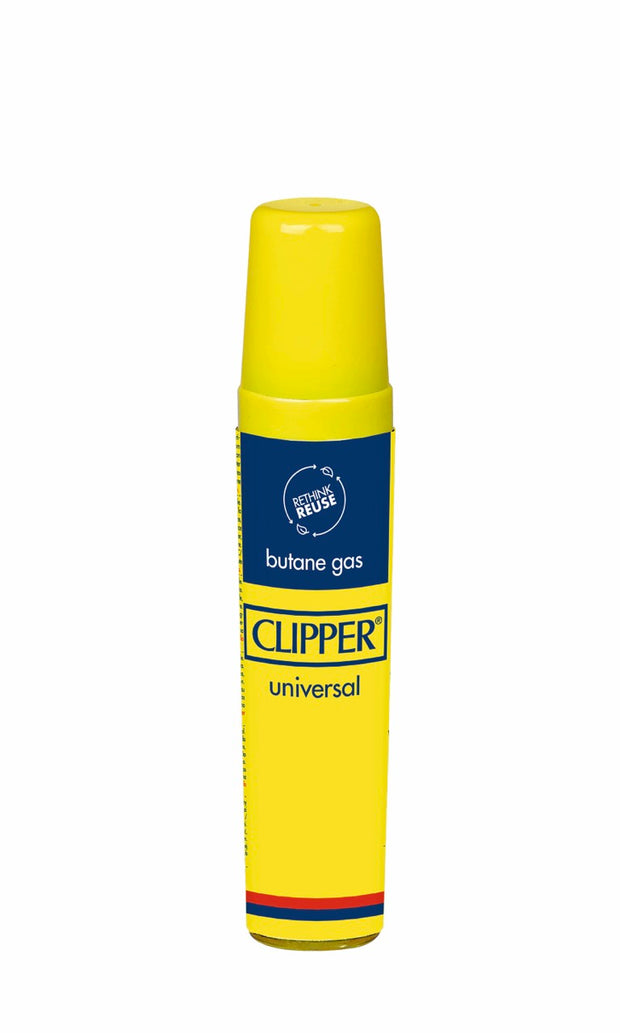 Clipper Butane Gas 16ml Flasche, Mini-Nachfüllgas, gelbe Dose für Feuerzeuge