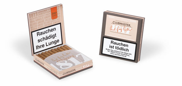 Geöffnete Packung Clubmaster 1817 Premium Cigarillo mit edlen Zigarillos