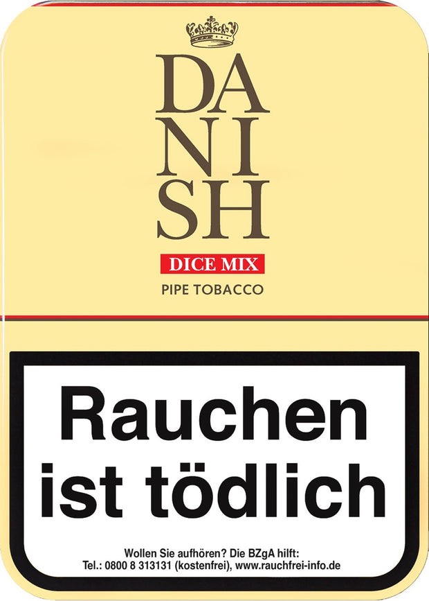 Danish Dice Mix Weiß Pfeifentabak – 100g Dose, nussig-süße Mixture, Virginia & Cavendish, große Vorratsdose, Verpackung abgebildet
