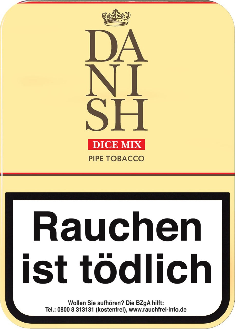 Danish Dice Mix Weiß Pfeifentabak – 100g Dose, nussig-süße Mixture, Virginia & Cavendish, große Vorratsdose, Verpackung abgebildet