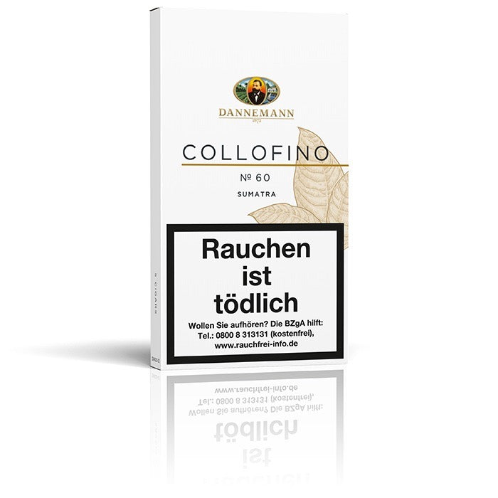 Seitliche Ansicht der Dannemann Collofino Sumatra Zigarren – 5er Packung mit Java Deckblatt und klassischem Blend