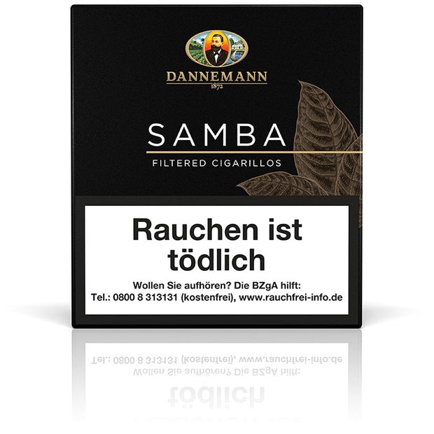 Dannemann Samba Zigarillos – 20er Packung mit Java Deckblatt und Honigsüßefilter für fein aromatischen Tabakgenuss.