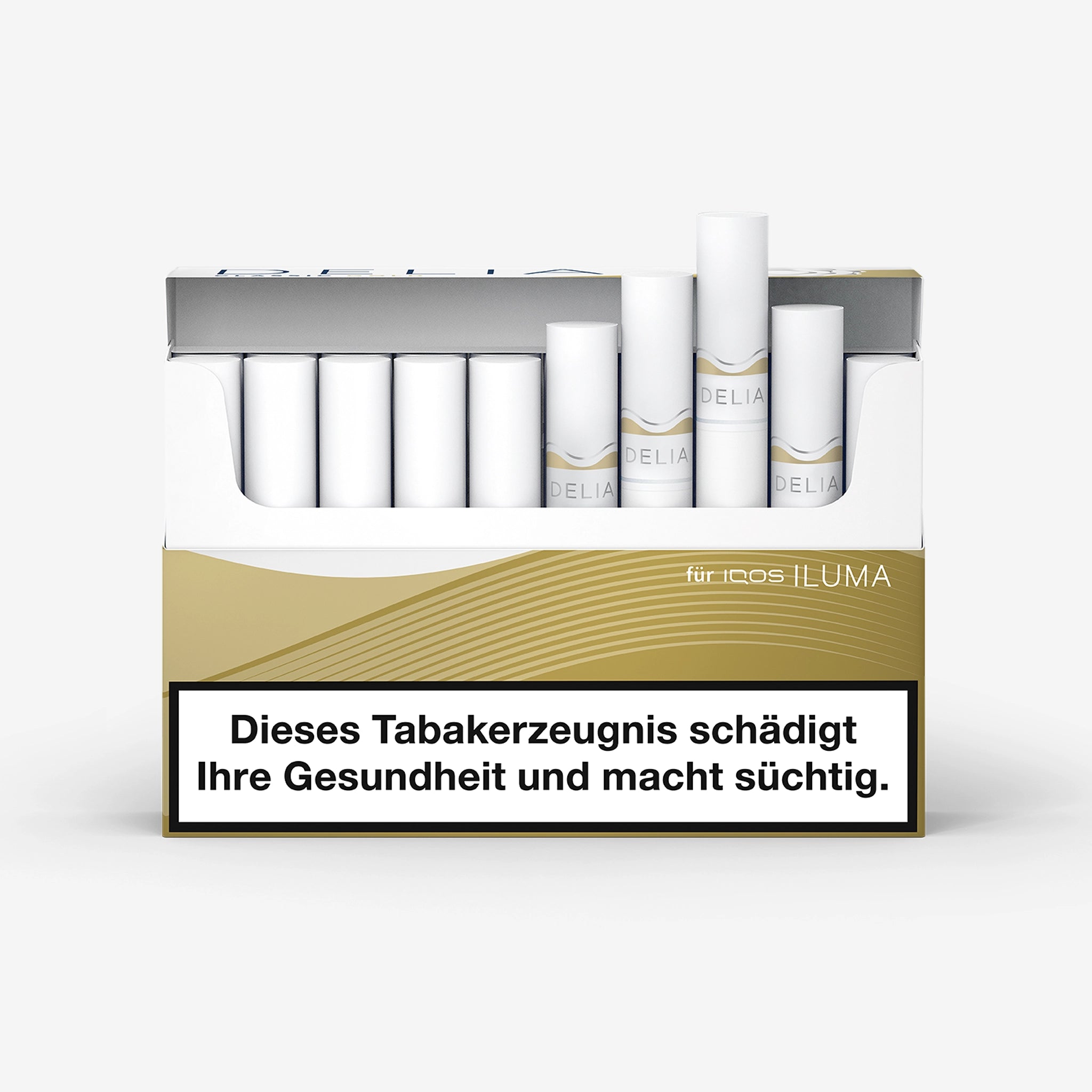 DELIA Gold – geöffnete Verpackung mit gereifter Tabakmischung