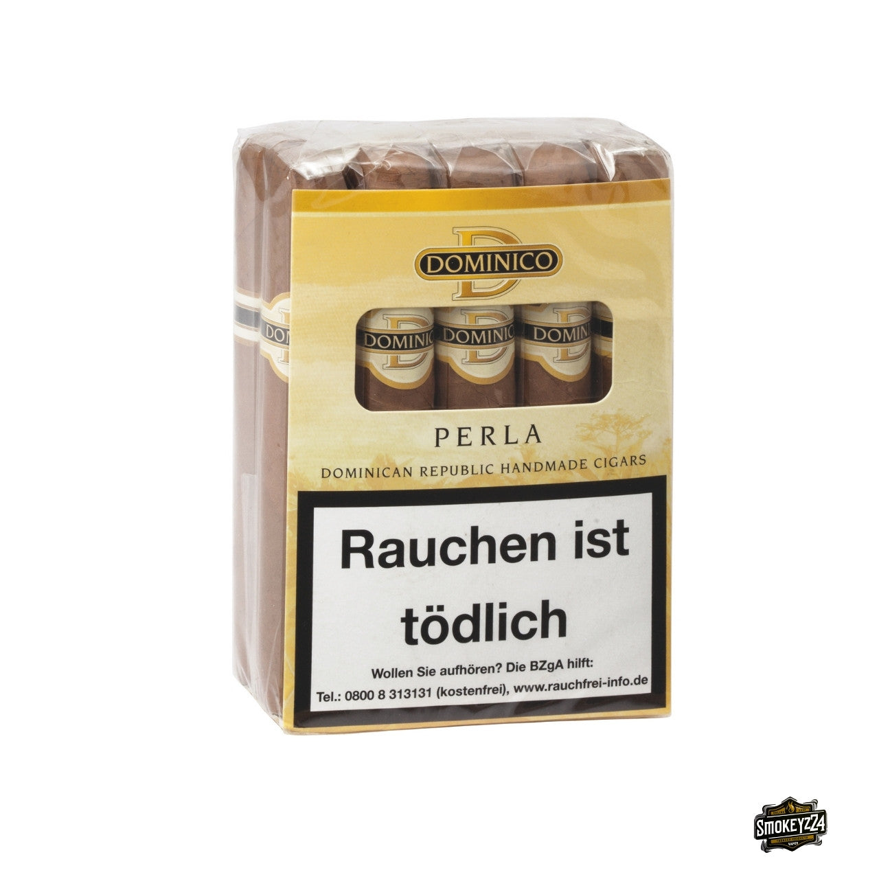 Dominico Perla Zigarren – 10er Packung, Frontansicht der Schachtel