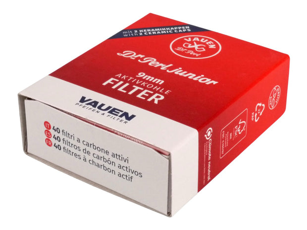 Dr. Perl Junior 9mm Aktivkohlefilter 40er Packung, geschlossene Packung, original VAUEN Filter
