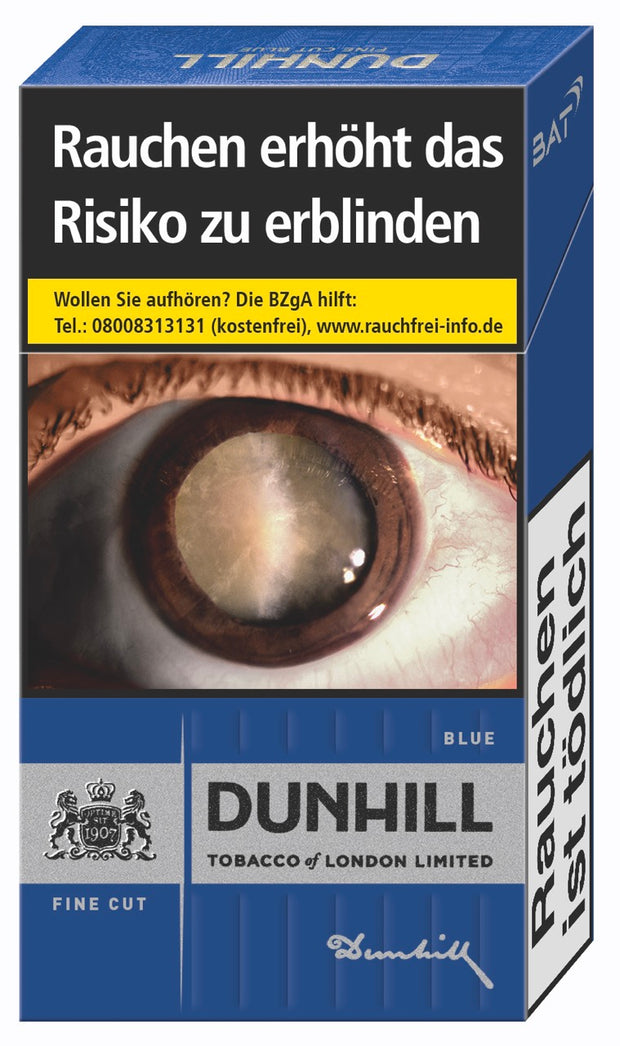 Dunhill Fine Cut Blue Schachtel – Hochwertige Dunhill-Zigaretten ohne Zusatzstoffe mit gleichmäßiger und langsamer Verbrennung