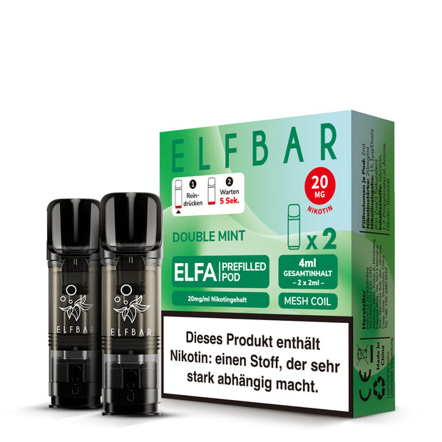 Elfbar ELFA Double Mint 20mg – 2er-Pack mit Verpackung