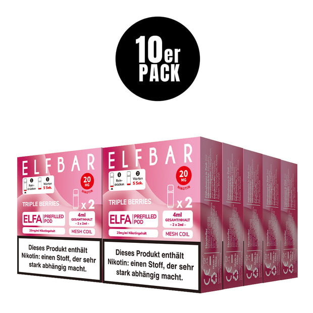 Elfbar ELFA Triple Berries 20mg – 10x Sparpaket mit zehn 2er-Packs