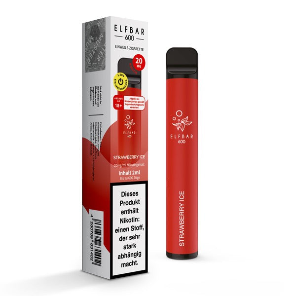 Elfbar V1 600 Strawberry Ice 20mg – Einweg-Vape mit fruchtiger Erdbeere & kühler Frische