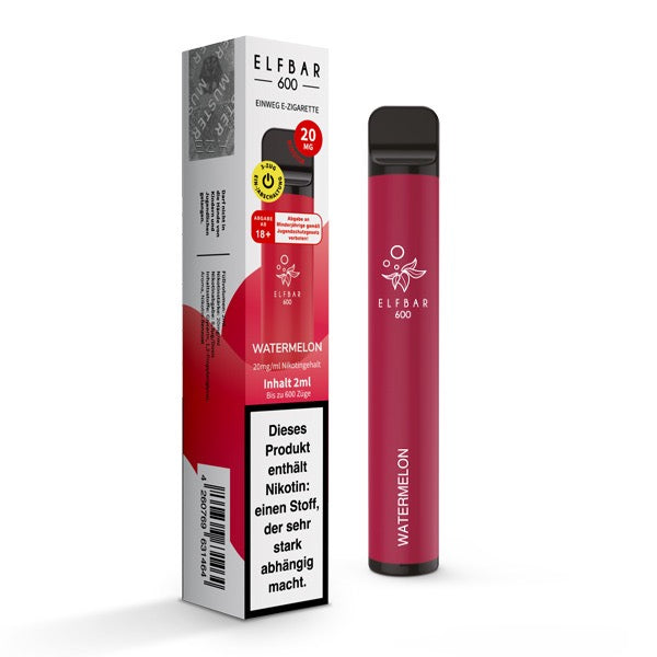 Elfbar V1 600 Watermelon 20mg – Einweg-Vape mit fruchtig-süßem Wassermelonen-Geschmack