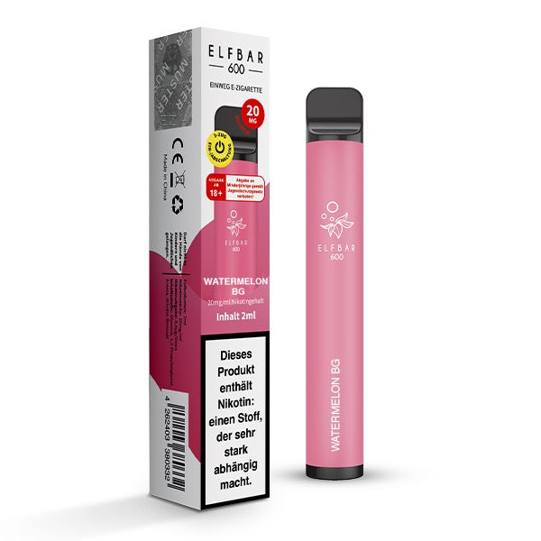 Elfbar V1 600 Watermelon Bubble Gum 20mg – Einweg-Vape mit fruchtigem Wassermelonen-Kaugummi-Geschmack
