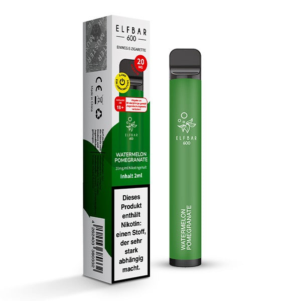 Elfbar V1 600 Watermelon Pomegranate 20mg – Einweg-Vape mit Wassermelonen- und Granatapfelgeschmack