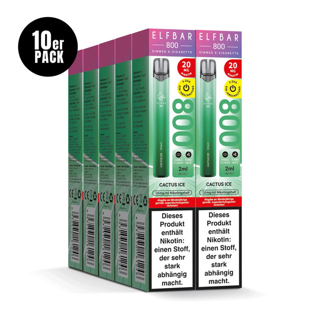 Elfbar 800 Cactus Ice 20mg 10er Sparpaket mit zehn Packungen