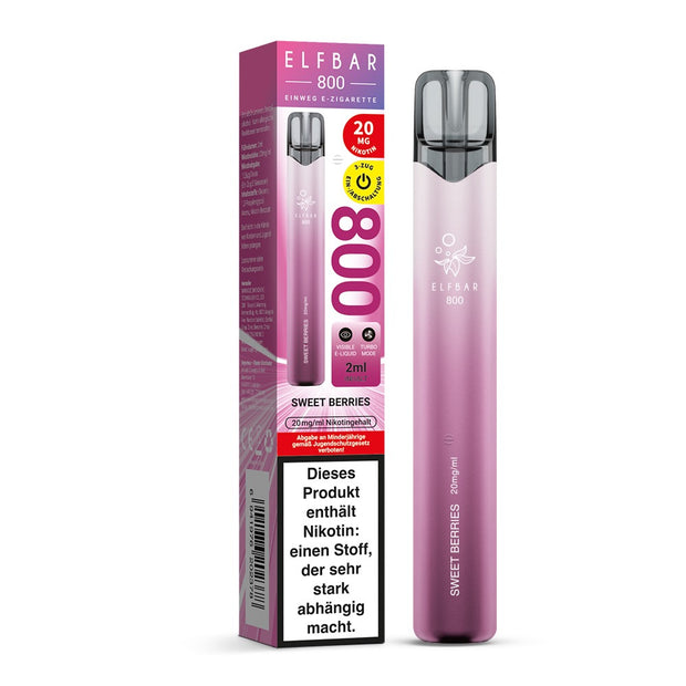 Elfbar 800 Sweet Berries 20mg Einweg E-Zigarette mit Verpackung