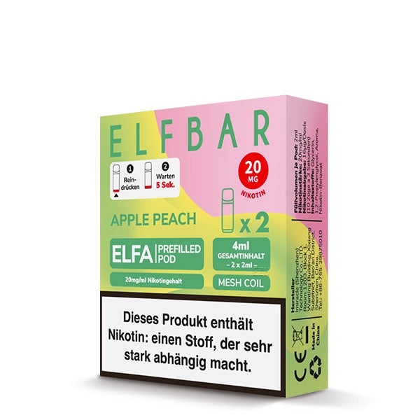 Elfbar Elfa Pods Apple Peach 20mg – Fruchtige Vape-Pods Packung