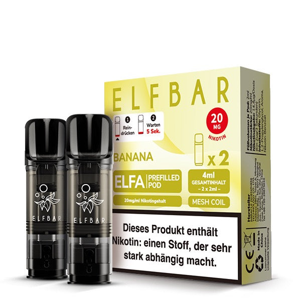 Elfa Pods Banana 20mg – Vorbefüllte Pods mit süßem, cremigem Bananengeschmack
