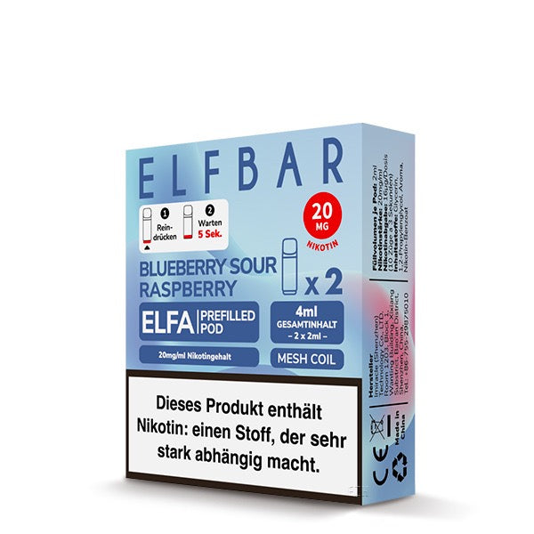 Elfa Pods Blueberry Sour Raspberry 20mg – Süß-saure Beeren Verpackung