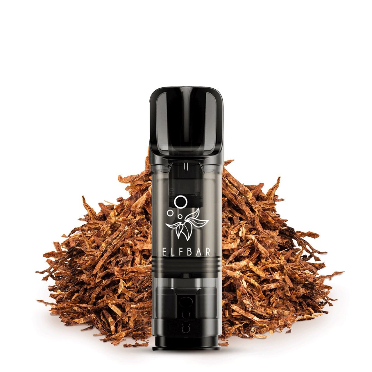 Elfbar ELFA Pod Golden Tobacco 20mg vor Tabakhintergrund, milder Tabak-Pod, Smokeyz24.de