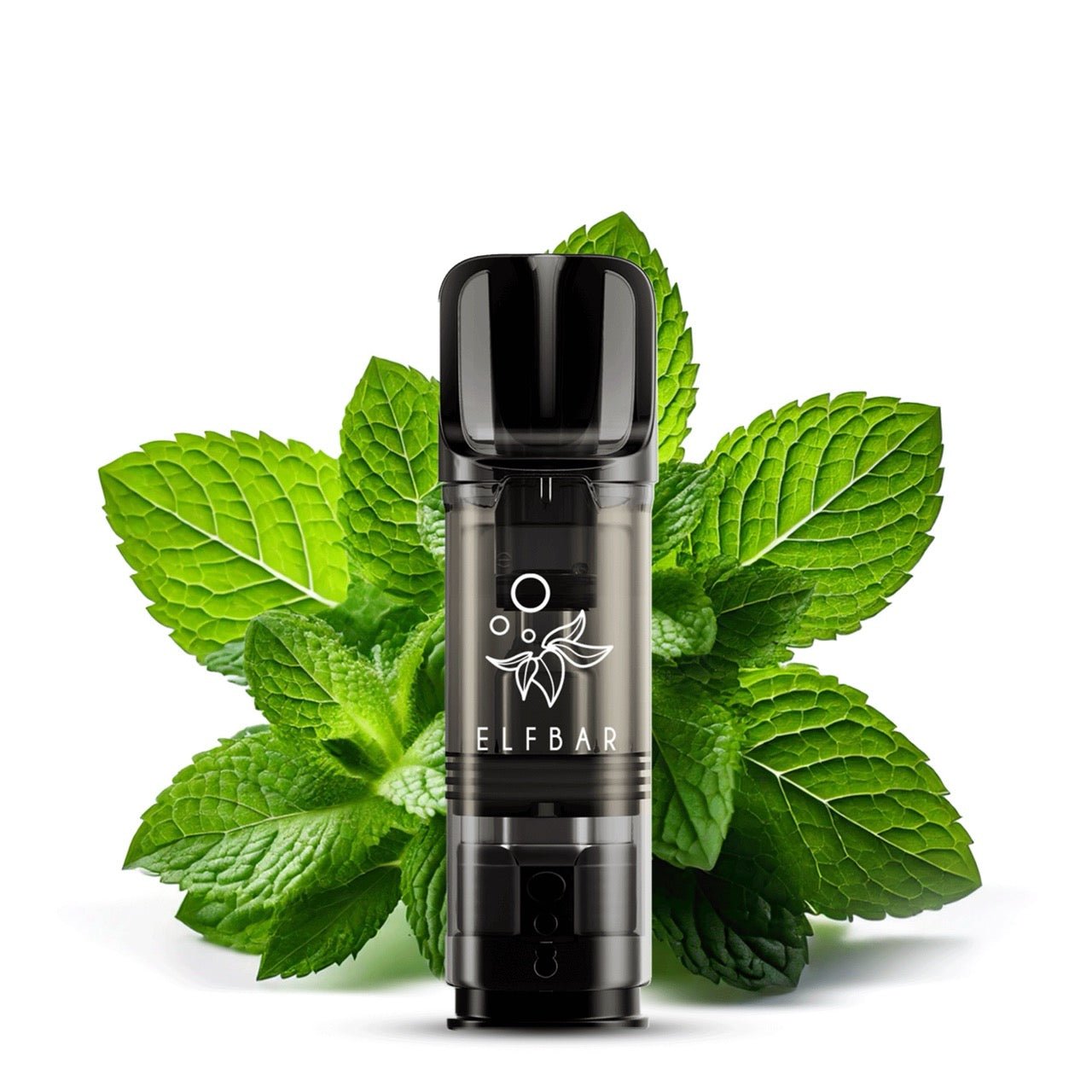 Elfbar ELFA Pod Menthol 20mg vor Menthol-Hintergrund, frische Menthol Pods, Smokeyz24.de