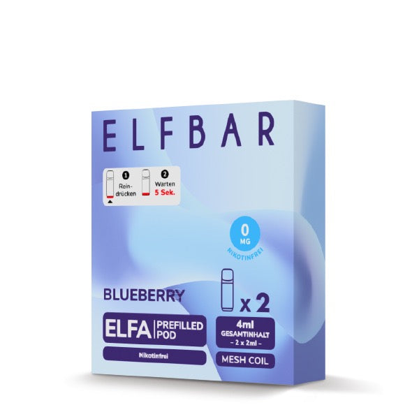 Elfa Pod Blueberry 0mg – 2er Pack, kompatibel mit Elfa, Elfa Turbo & Lost Mary Tappo