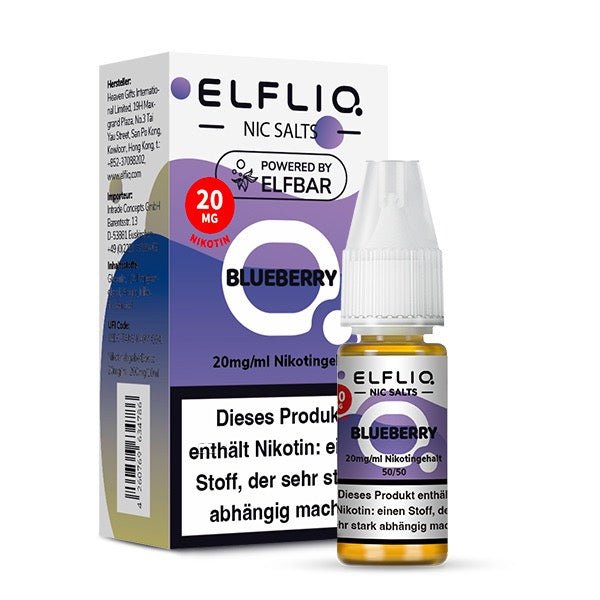 Elfliq Blueberry 20mg – Nikotinsalz Liquid Flasche mit Verpackung