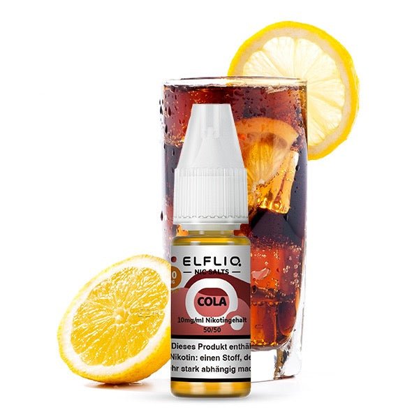Elfliq Cola 10mg Liquid Flasche mit sprudelnder Cola